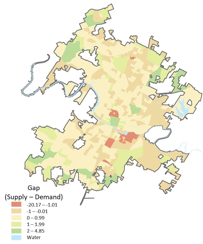 Dockless Access Gap Austin Map